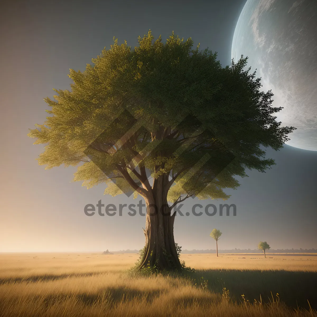 Picture of Peaceful Countryside Meadow Under Blue Skies