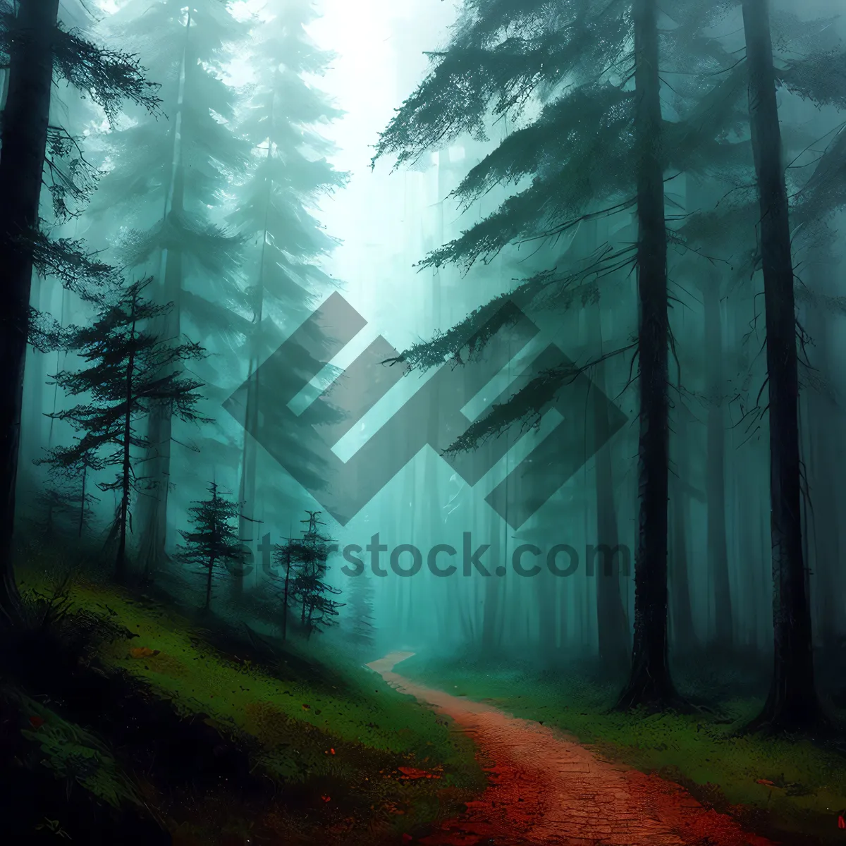 Picture of Enchanting Woodland Landscape with Majestic Trees