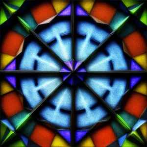 Colorful Pinwheel Mosaic Art Design: Vibrant Wheel of Patterns