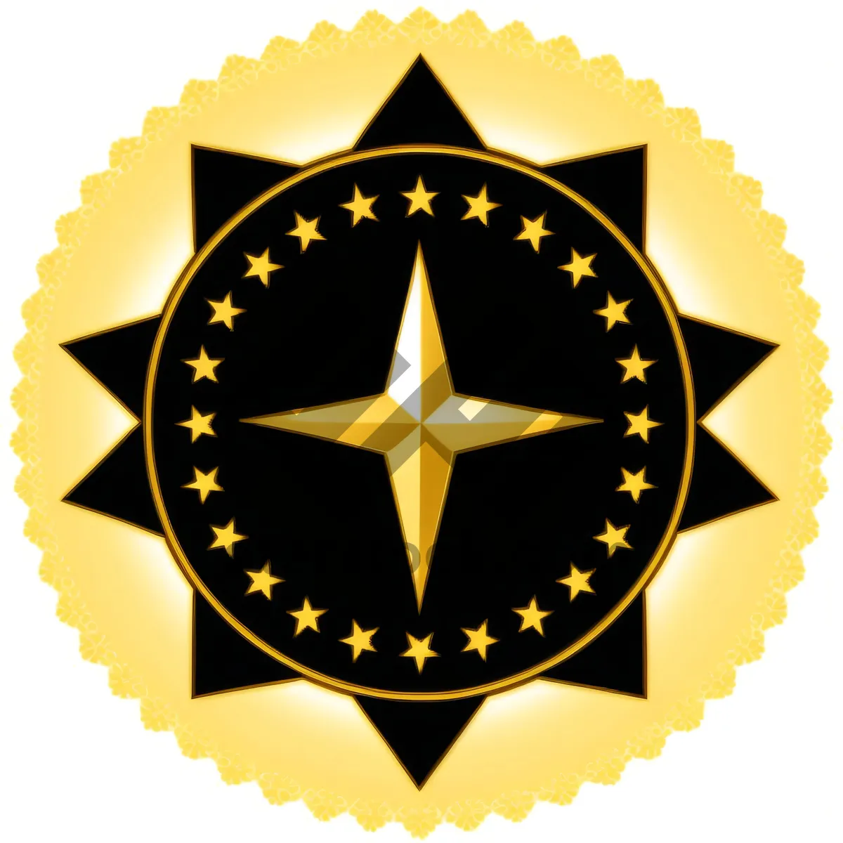 Picture of Golden Star Emblem - Regal Symbol of Heraldry and Design