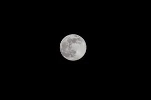 Dark Moon in the Night Sky with Craters