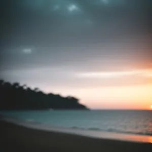 Serene Sunset Seascape by the Beach