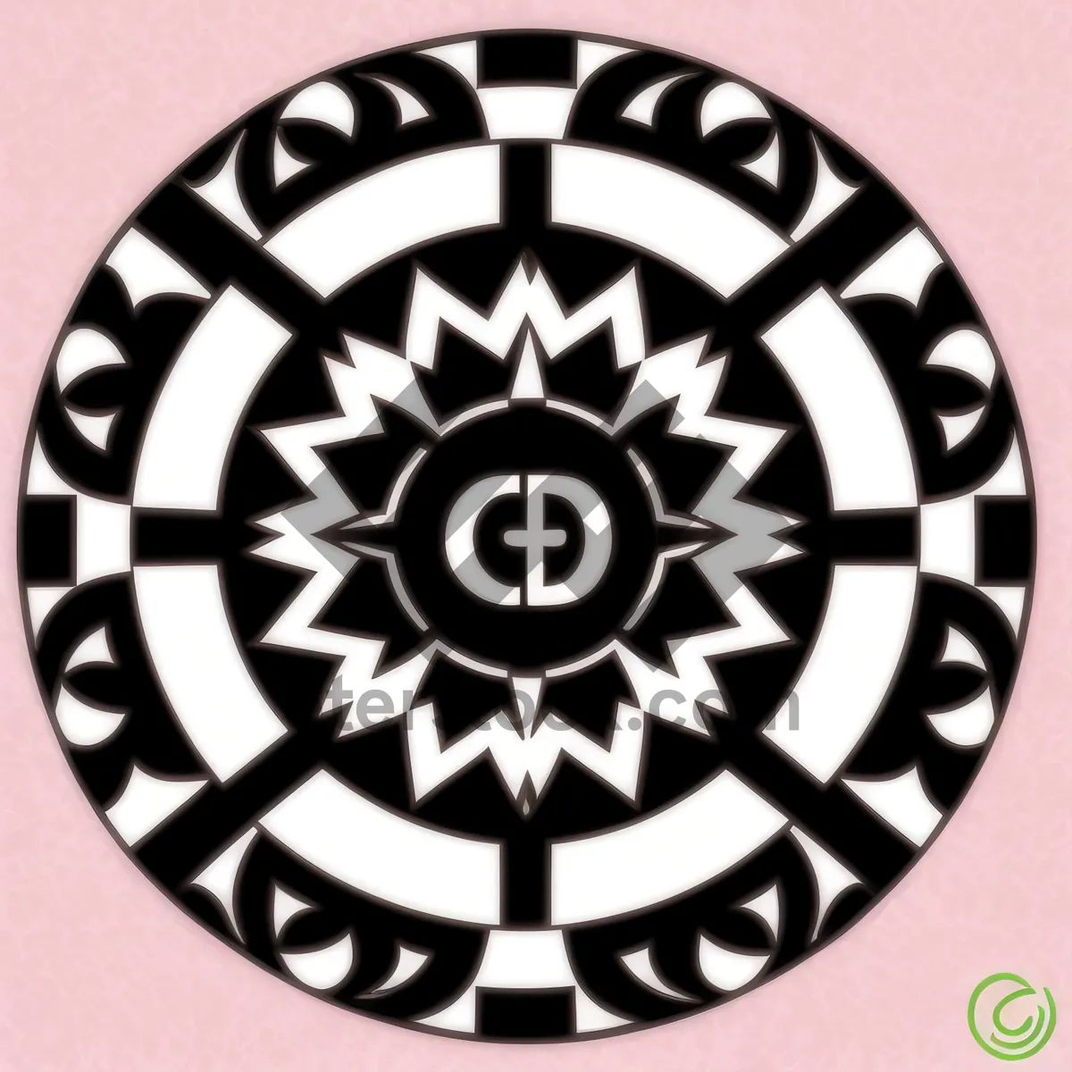 Picture of Abstract Geometric Circle Trivet Design in Black