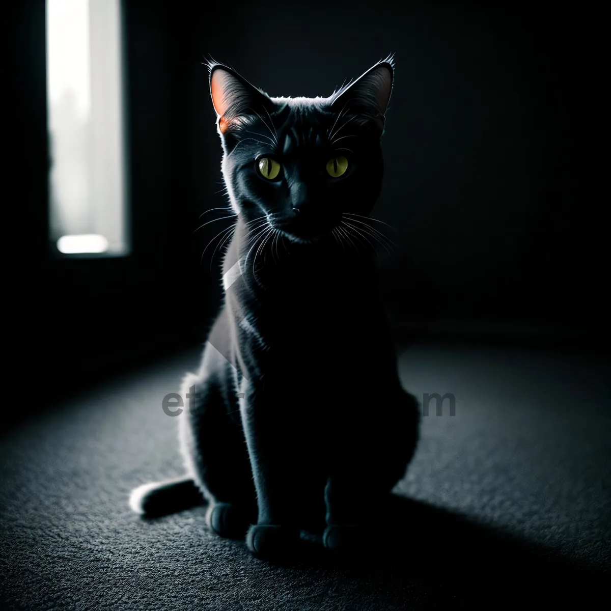 Picture of Playful Gray Kitten with Adorable Black Eyes