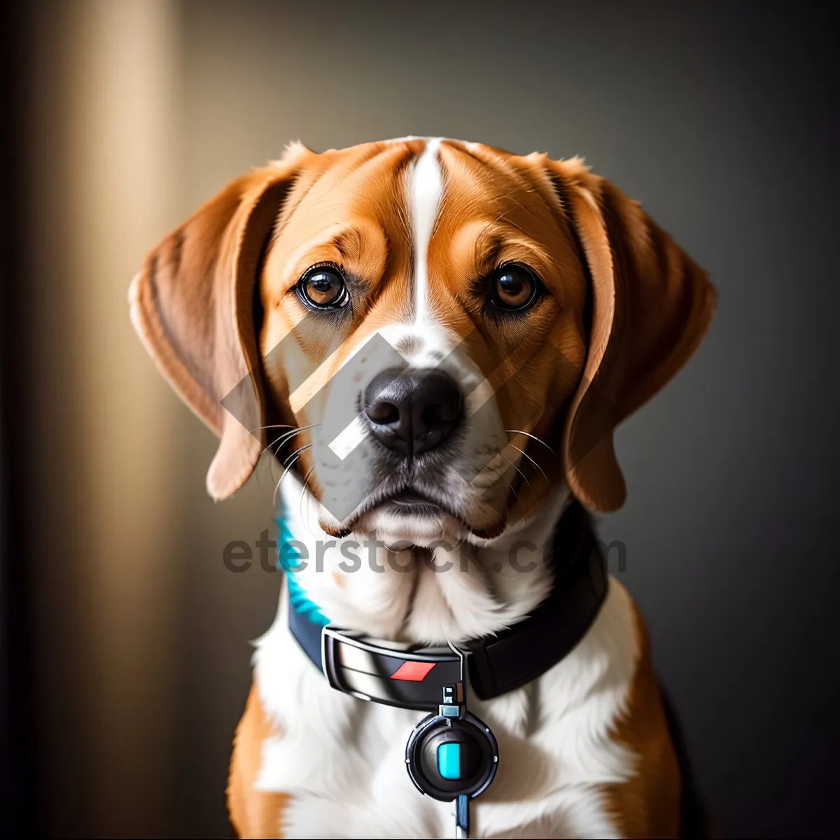 Picture of Purebred Beagle Puppy - Adorable Studio Portrait