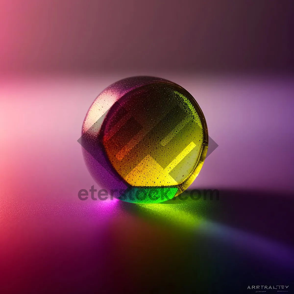 Picture of Colorful Tennis Ball with Bright Reflection