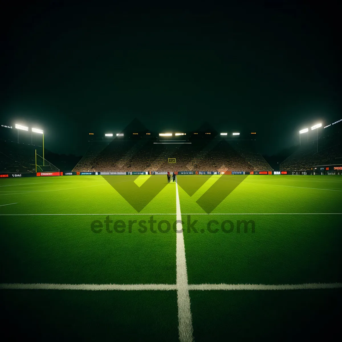 Picture of Urban Night Lights: City Stadium by the River