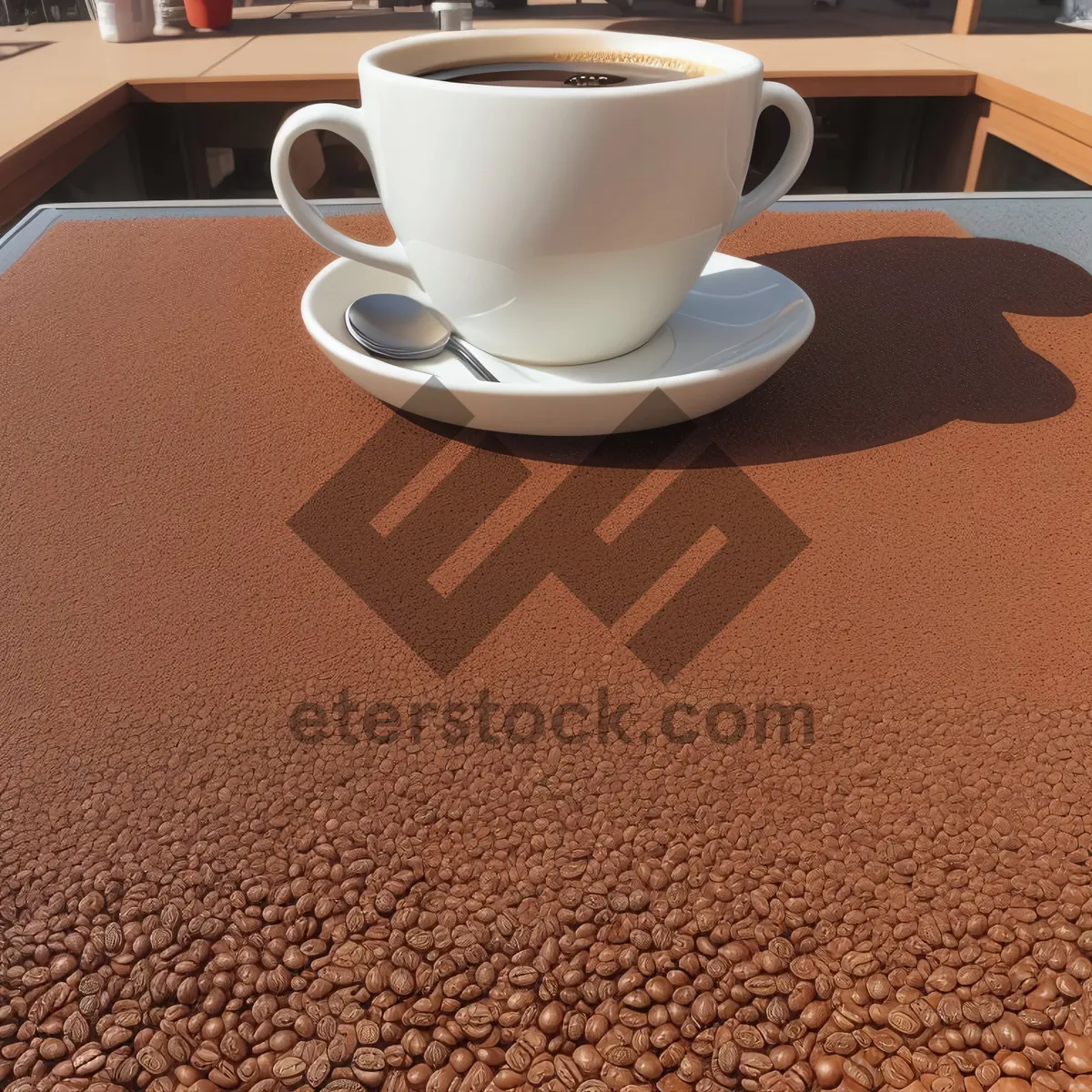 Picture of Morning Brew: steaming cup of black espresso on restaurant table