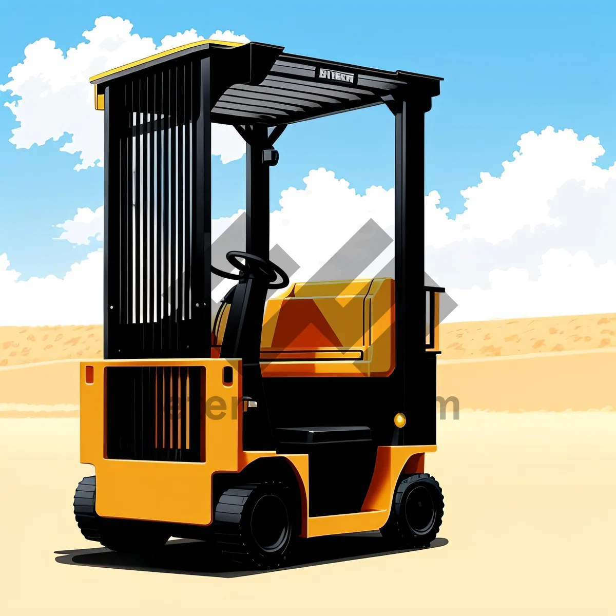 Picture of Heavy-duty Forklift Truck Unloading Cargo