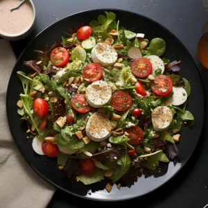 Delicious Vegetable Salad with Cheese and Nuts