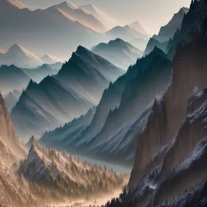 Majestic Alpine Mountain Glacier Landscape