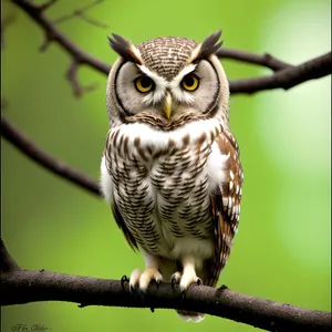 Wildbird with Piercing Yellow Eyes and Feathers