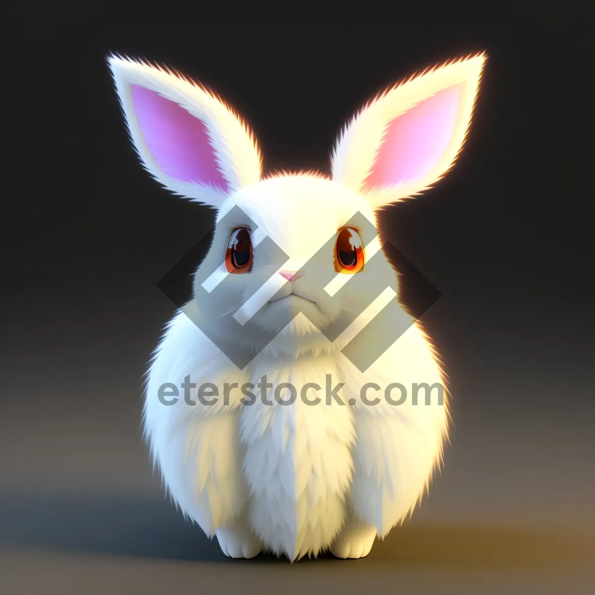 Picture of Fluffy Easter Bunny Watching, Cute Pet