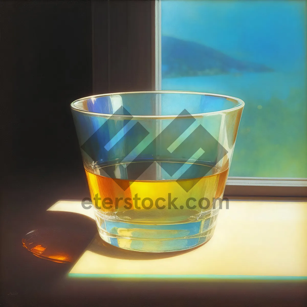 Picture of Hot Tea in Transparent Glass Cup