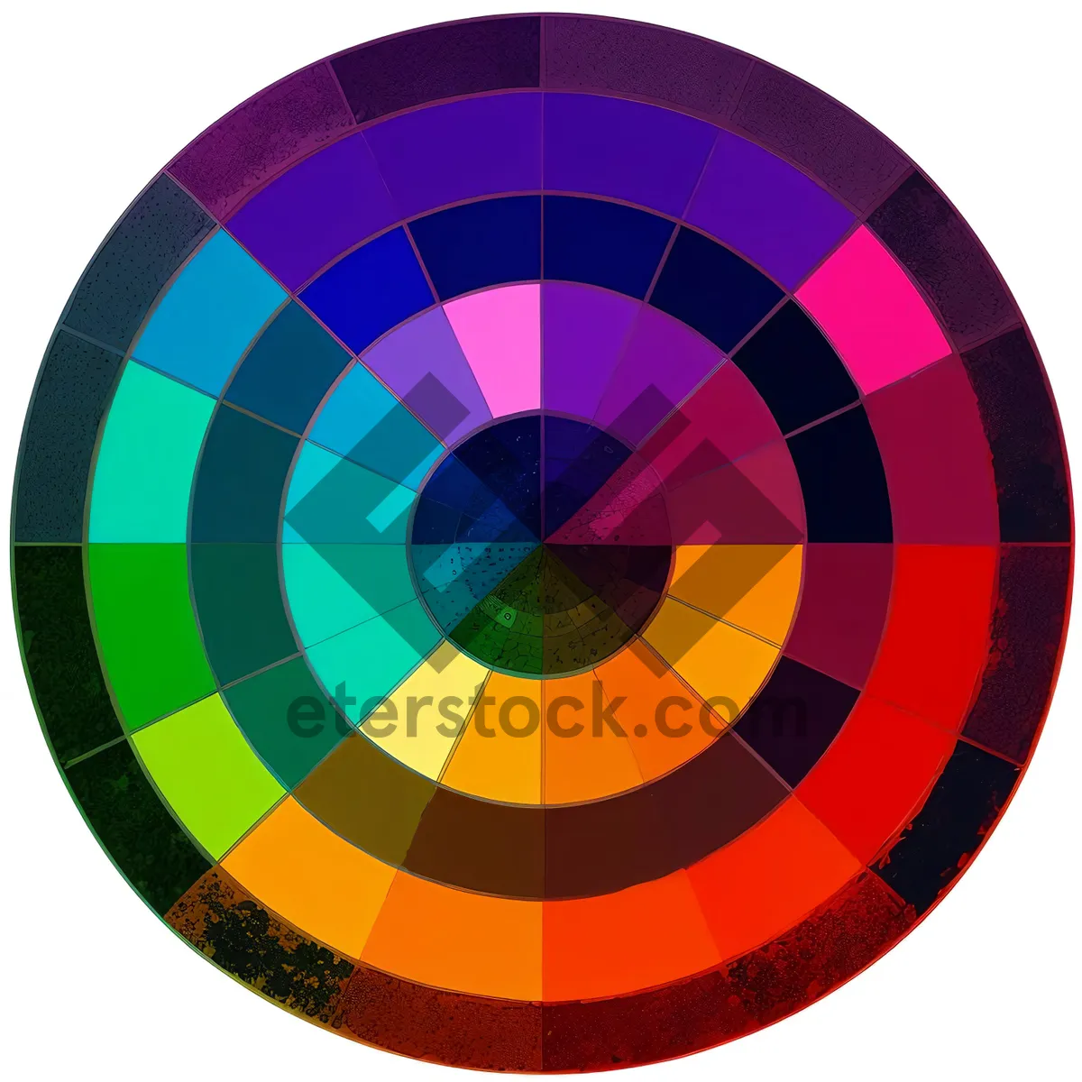 Picture of Vibrant Swatch Design: Colorful Round Icon in Grid