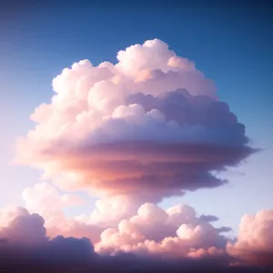 Vibrant Sky with Fluffy Clouds and Sunlight