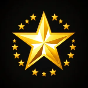 Heraldic Five-Spot Star Icon Graphic Design