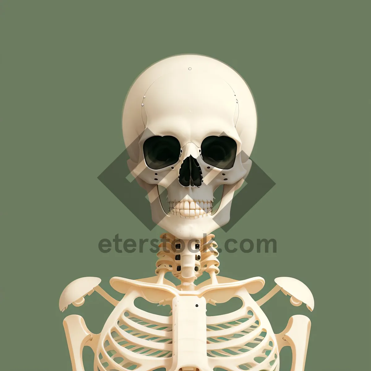 Picture of Spooky Skull: Terrifying Skeleton Face with Mask