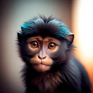 Cute Primate with Intense Black Eyes