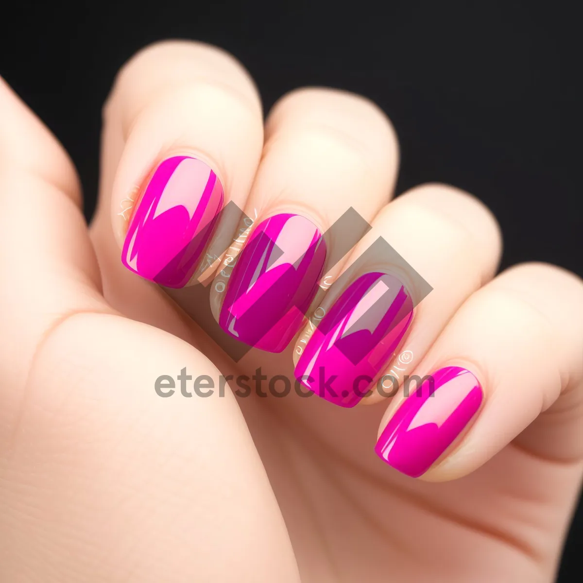 Picture of Close-Up Manicured Finger Nails for Beautiful Hands