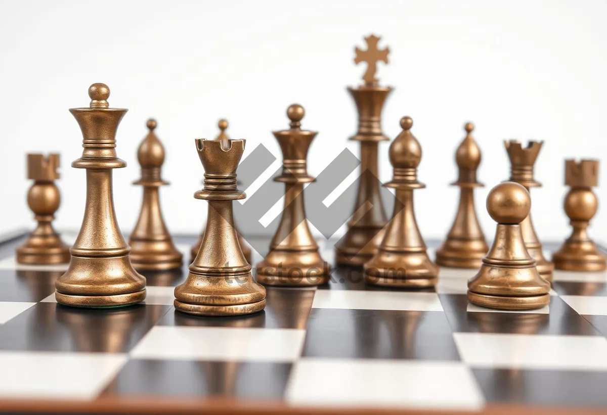 Picture of Strategic Chess Battle on Wooden Board Power Game