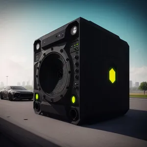 Modern Black Stereo Speaker for High-Definition Music and Entertainment