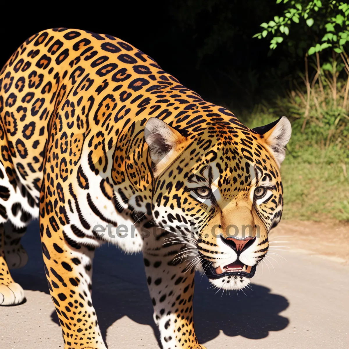 Picture of Majestic Jungle Hunter: Striped Jaguar Stalking Prey