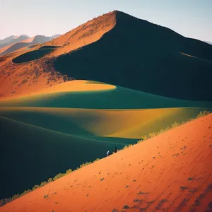 Fiery Dunes: Majestic Moroccan Sunset on Sandy Hills