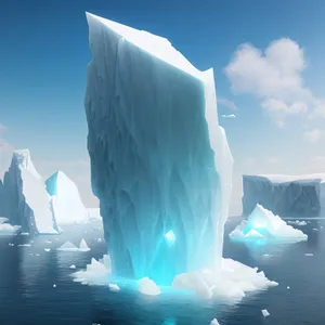 Arctic Glacier: Majestic Frozen Mountain Reflecting in Ocean