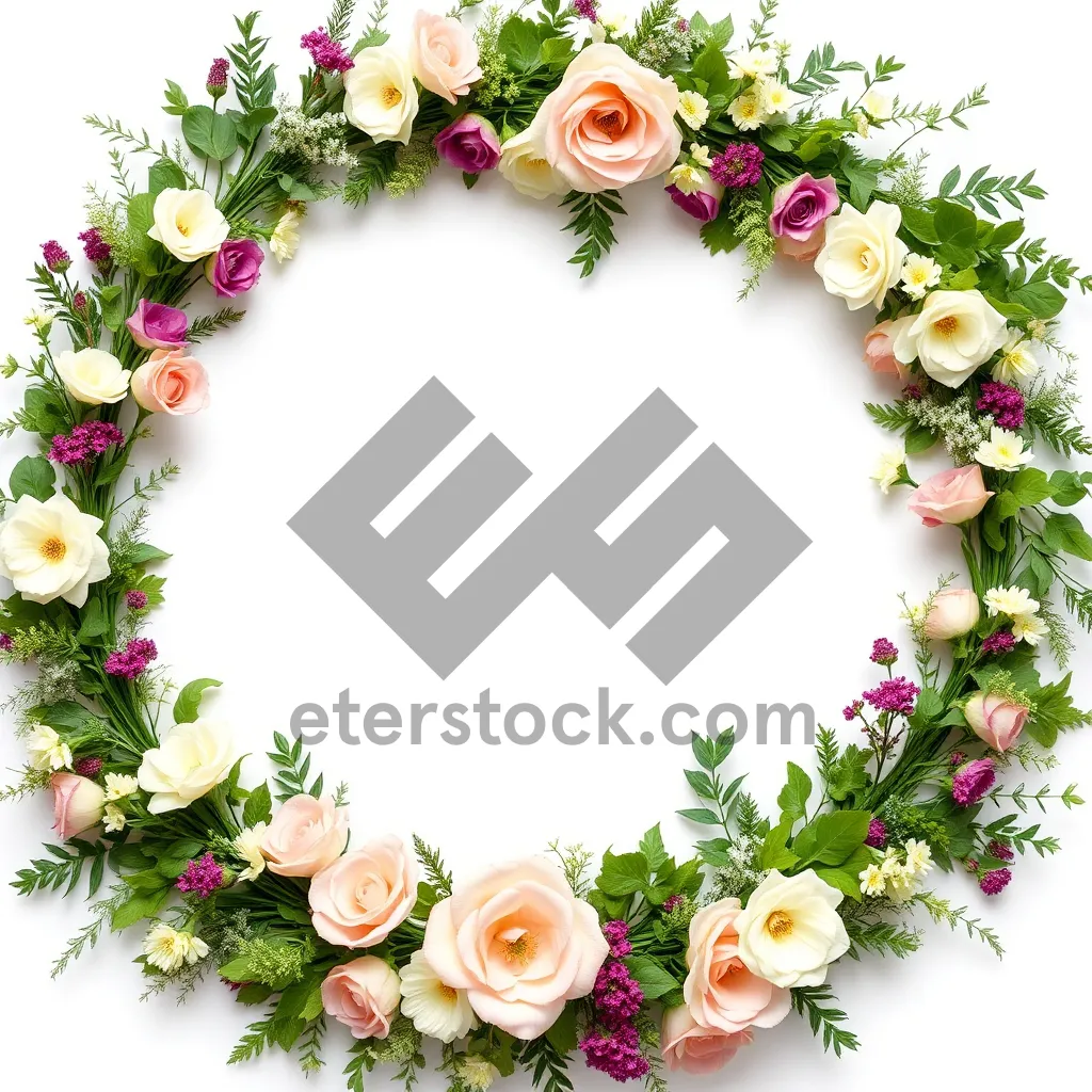 Picture of Floral Holiday Frame with Holly Decoration and Flower