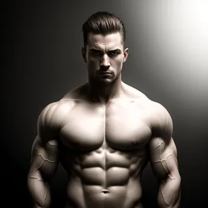 Powerful Male Athlete Showcasing Muscular Torso