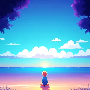 Serene Sunset Over the Sparkling Sea