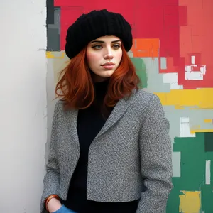 Smiling brunette businesswoman in stylish office attire