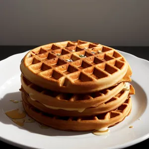 Delicious Chocolate Waffle Cake on Plate