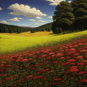 Vibrant Summer Meadow Blooming with Day Lilies