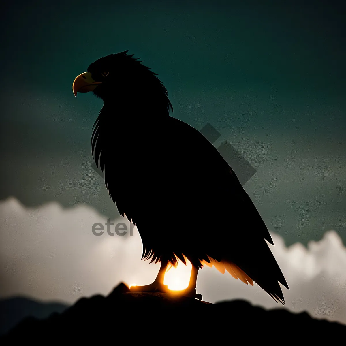 Picture of Majestic Black and Yellow Winged Seabird