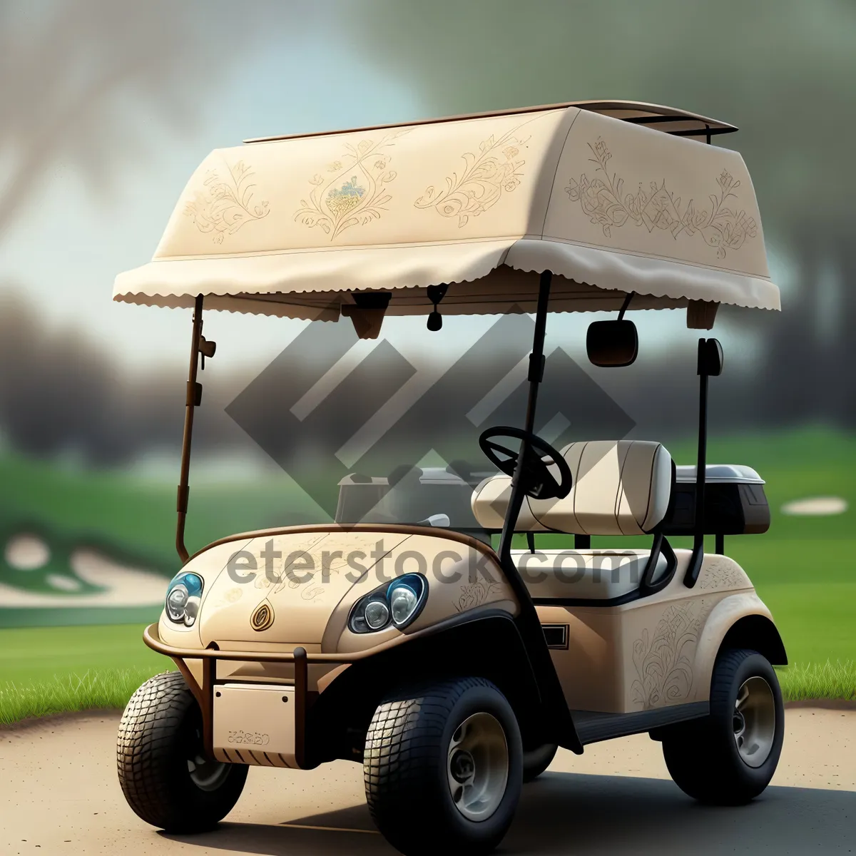 Picture of Summer Golf Cart on Green Course