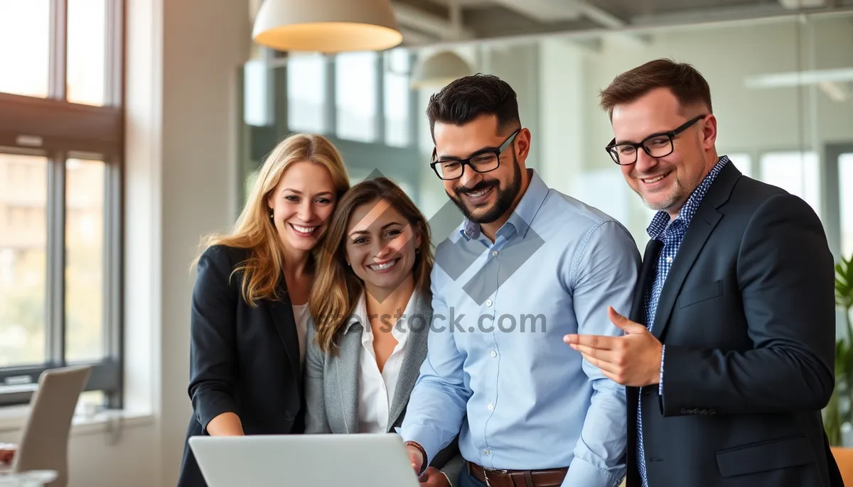 Picture of Smiling Business Team in Office Meeting