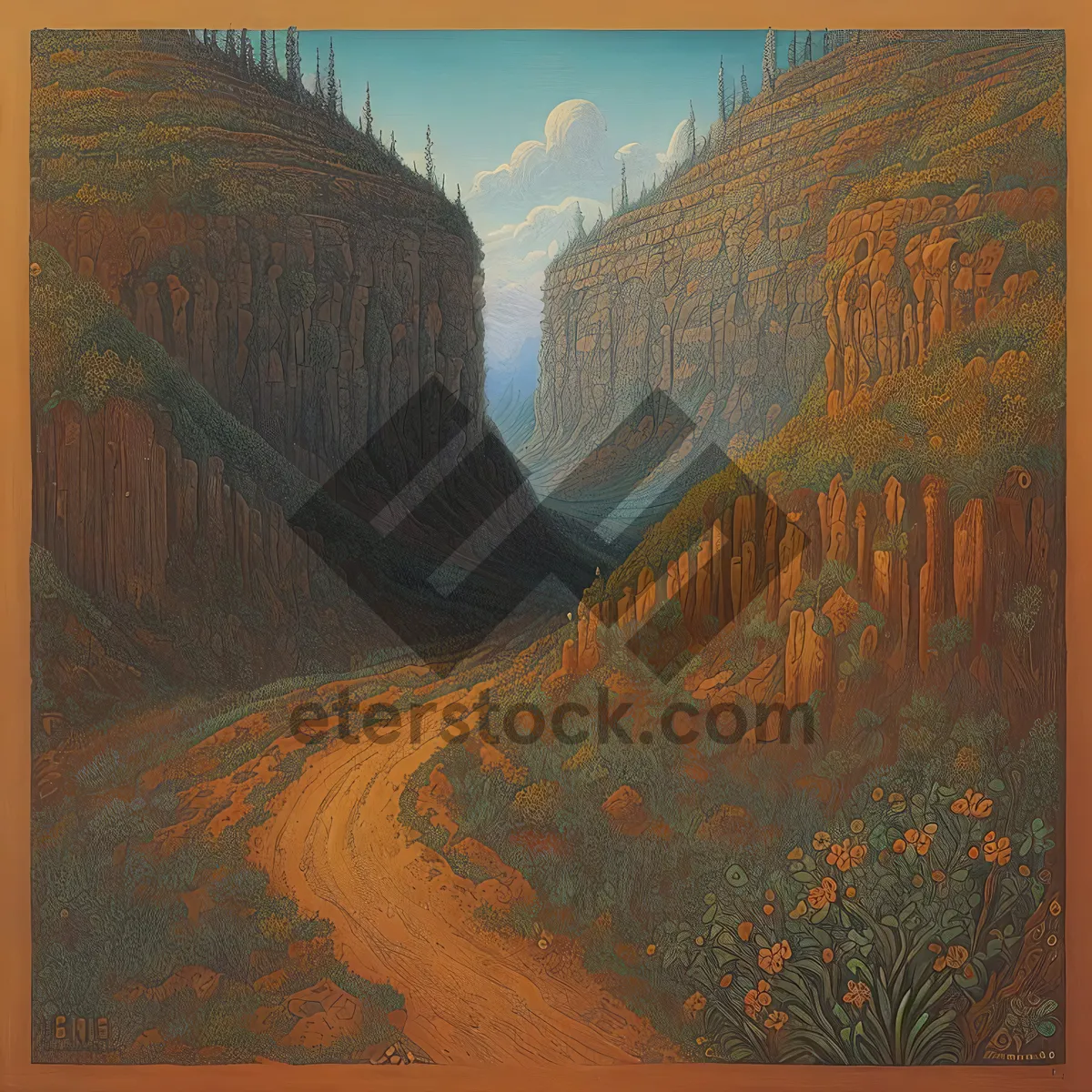 Picture of Spectacular Canyon Landscape with Majestic Mountains