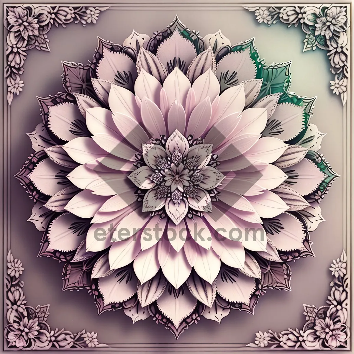 Picture of Vintage Floral Damask Pattern Design