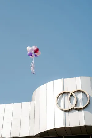 Hot air balloon parachute rescue equipment in sky sports.