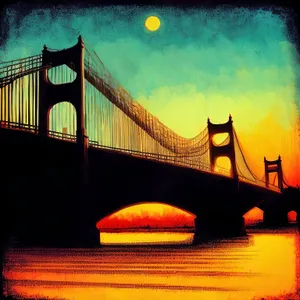 Bay Bridge at Sunset: Iconic Urban Landmark