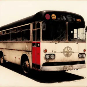 Public Shuttle Bus Transport on Road