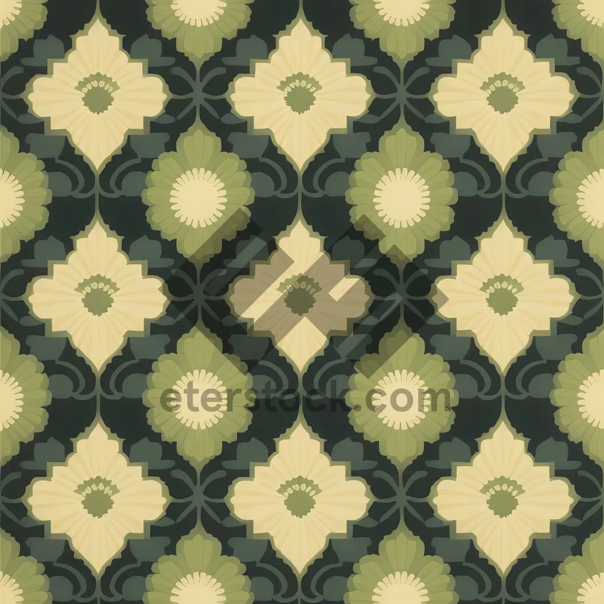 Picture of Silhouette floral pattern texture with ornate weave