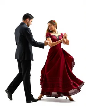 Pretty fashion dancer poses in attractive dress