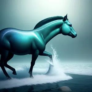 Stunning Stallion Galloping by the Ocean