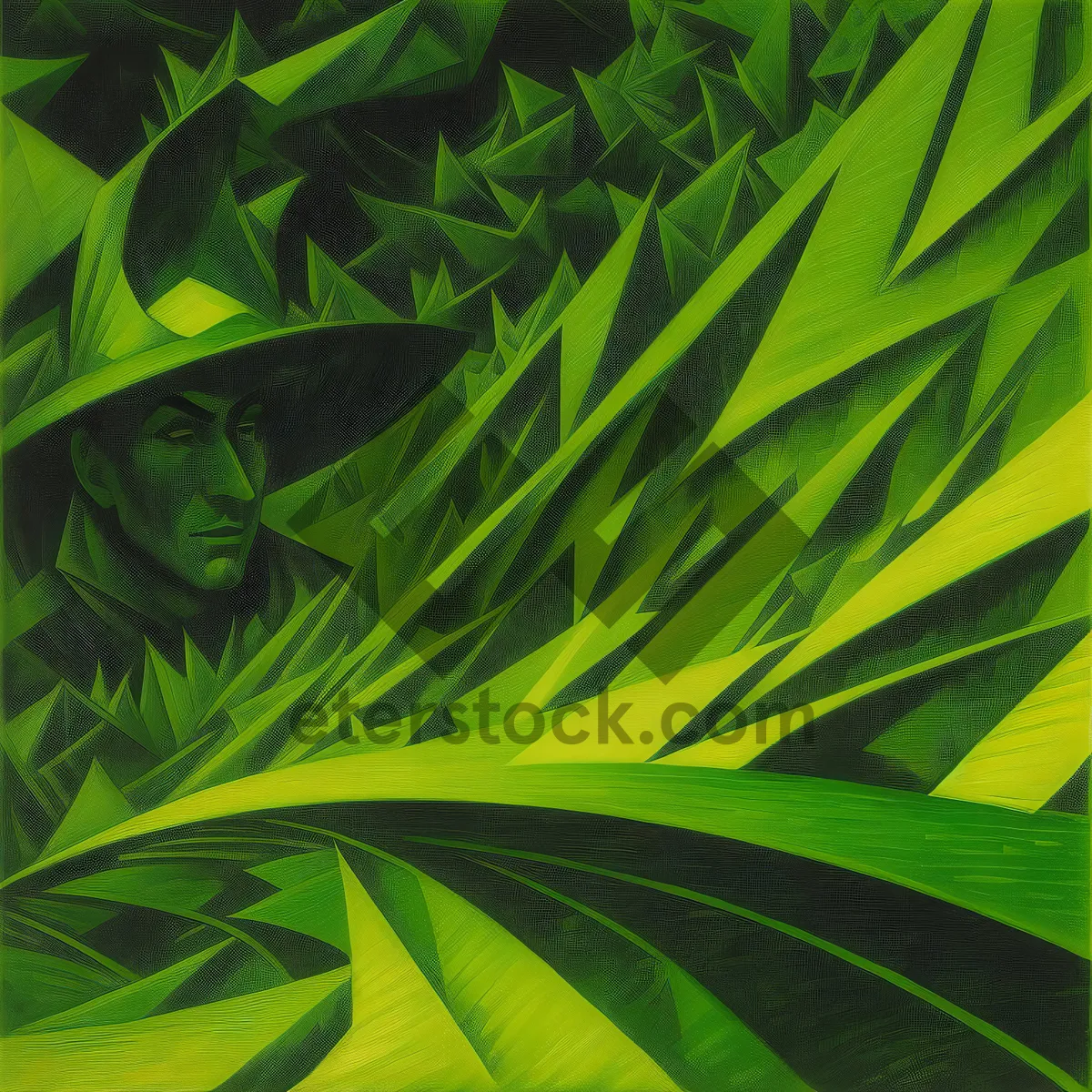 Picture of Bamboo Leaf Growth: Artistic Fantasy in a Digital Garden