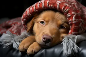 Cute Golden Retriever Puppy With Fluffy Fur