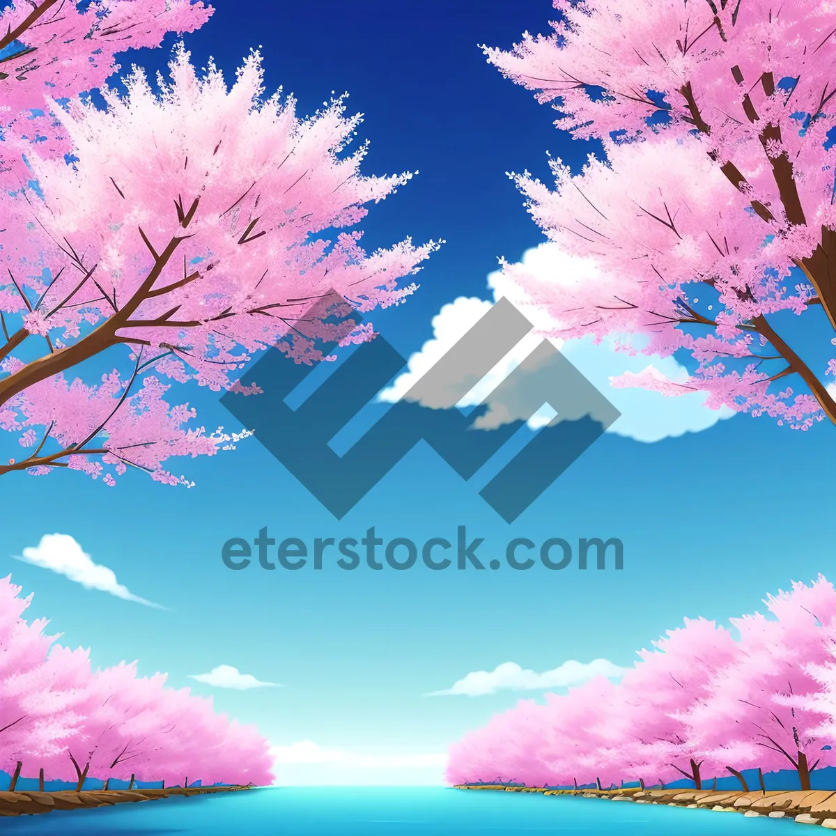 Picture of Light Pink Maple Design Art Wallpaper - Seasonal Color