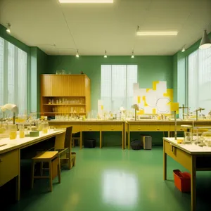 Modern luxury restaurant interior with wood furniture.